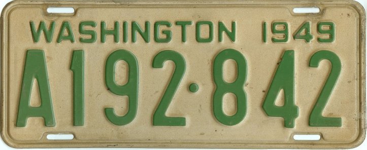 1949 Washington license plate
