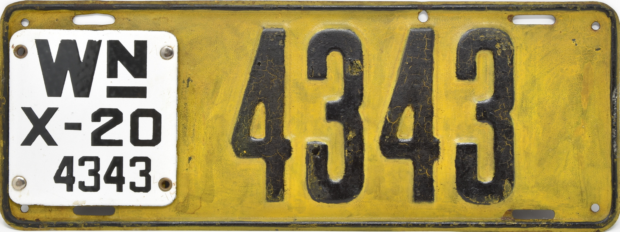 1919 Washington license plate renewed with 1920 tab