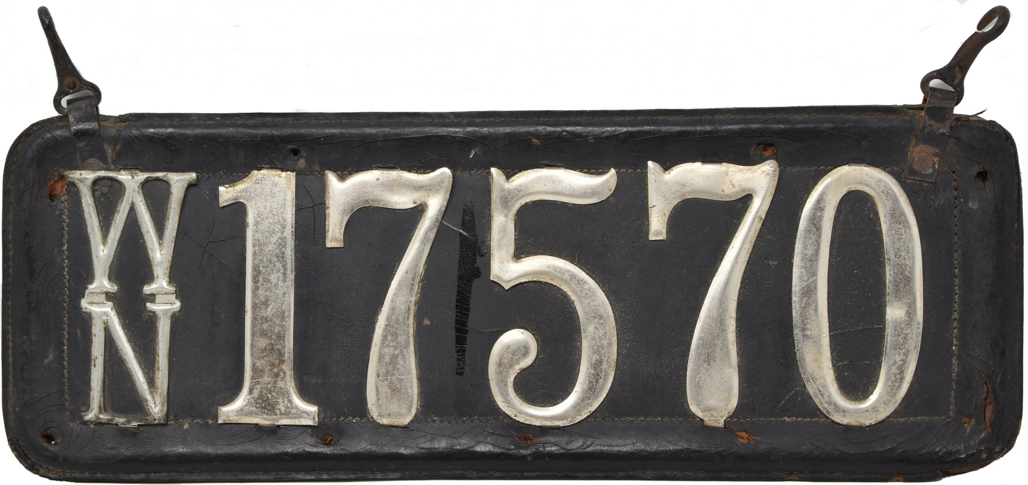 Washington state 1913 leather license plate
