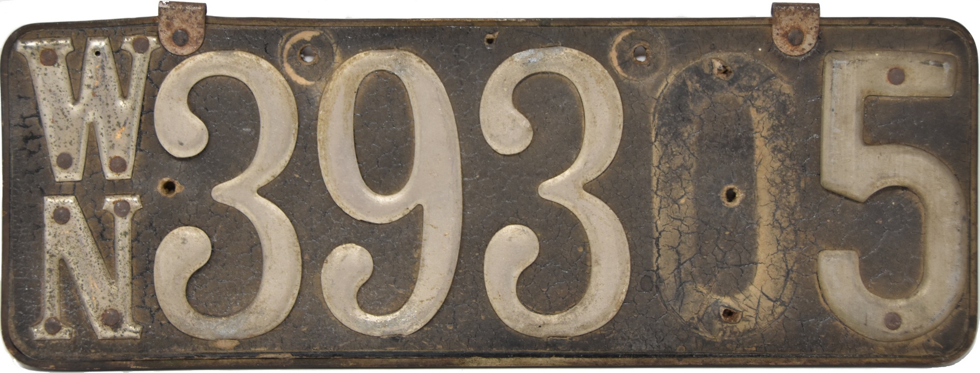 Washington state 1915 homemade license plate