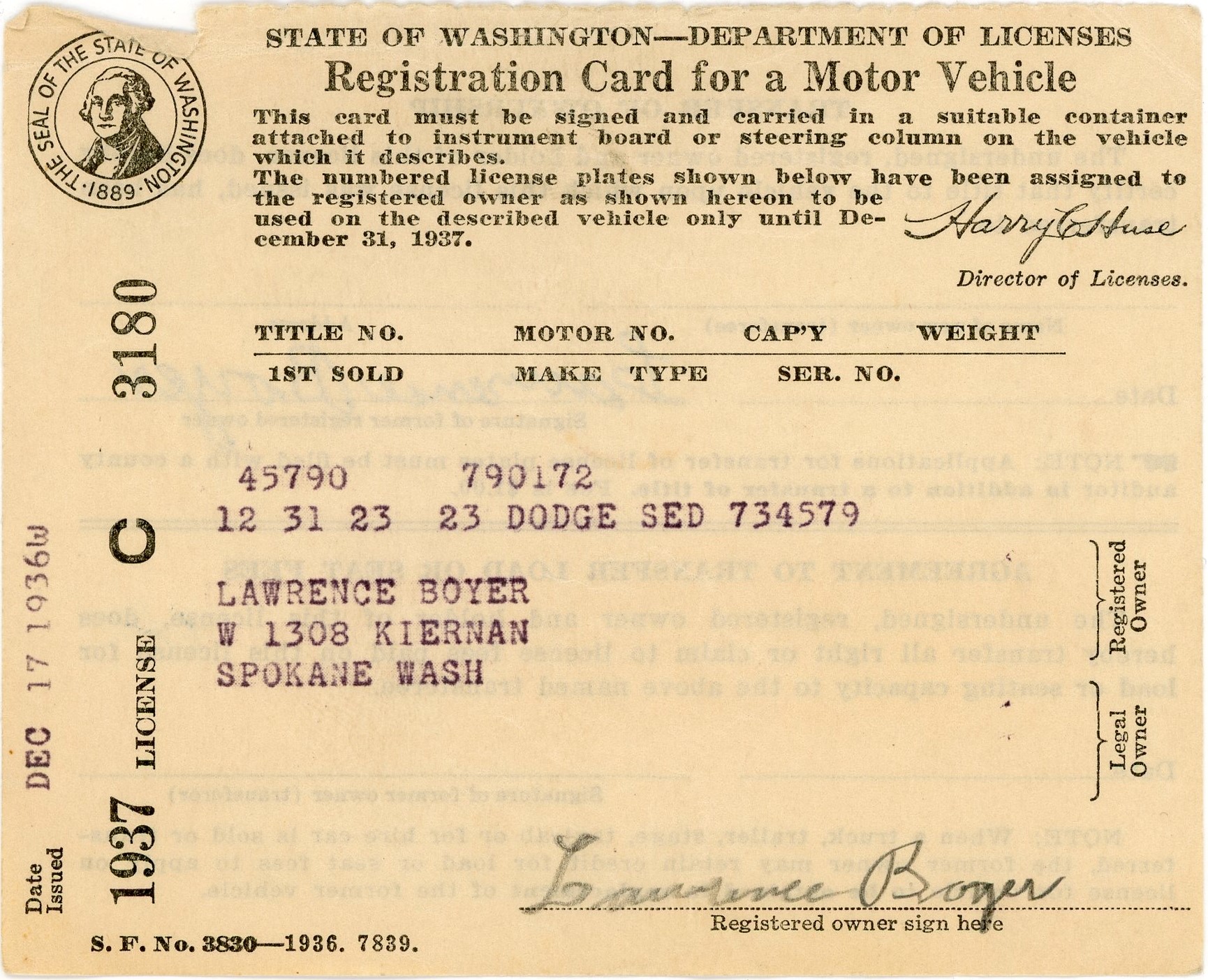 Registration 1937 C-3180