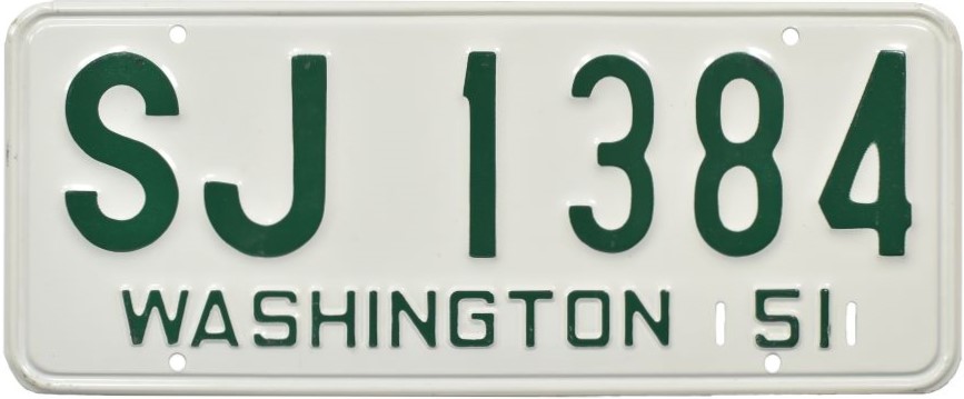 1951 Washington license plate
