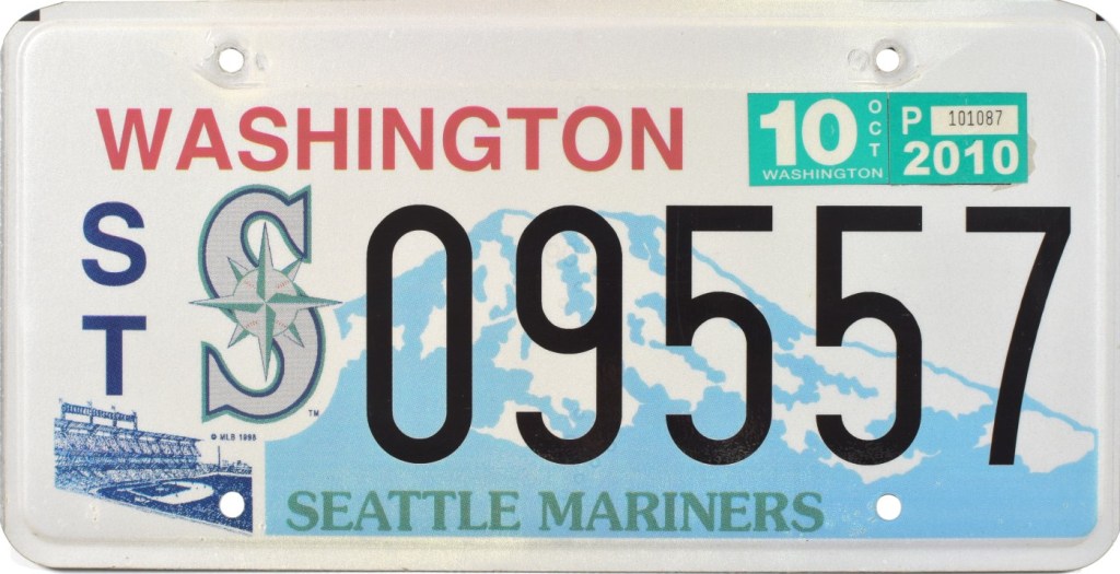 Flat Washington state Seattle Mariners license plate