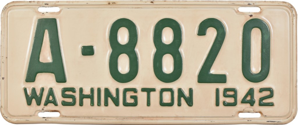 1942 Washington license plate
