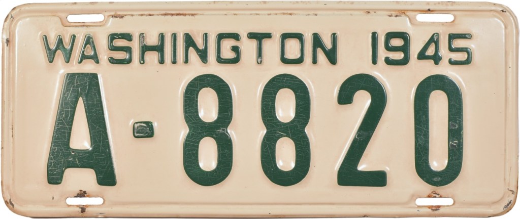 1945 Washington license plate