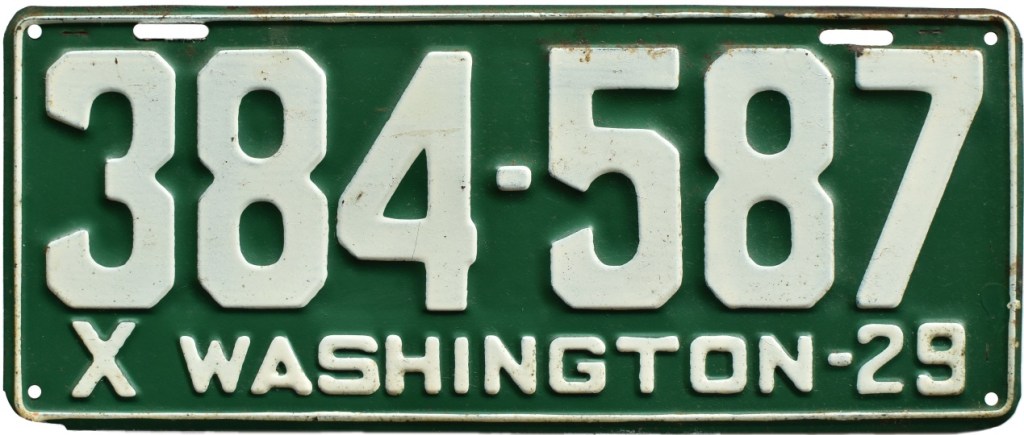 1929 Washington license plate