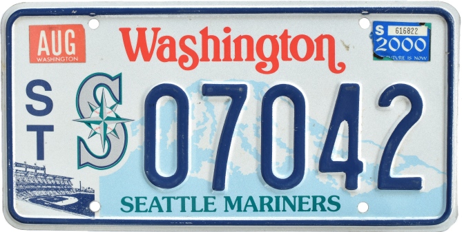 Seattle Mariners license plate design that debuted in 1997