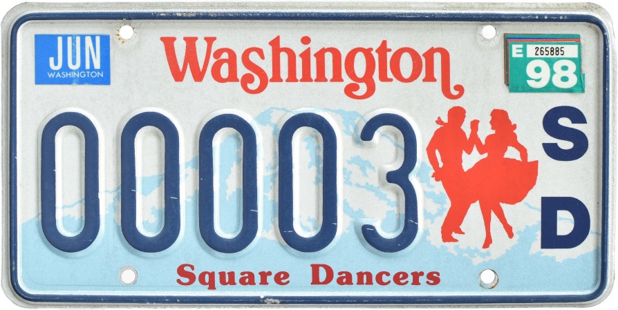 Washington state square dancer license plate