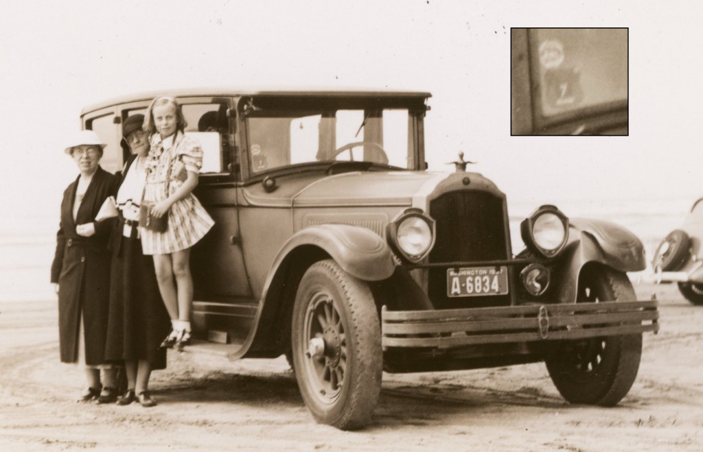 A Washington State car on the beach in 1937