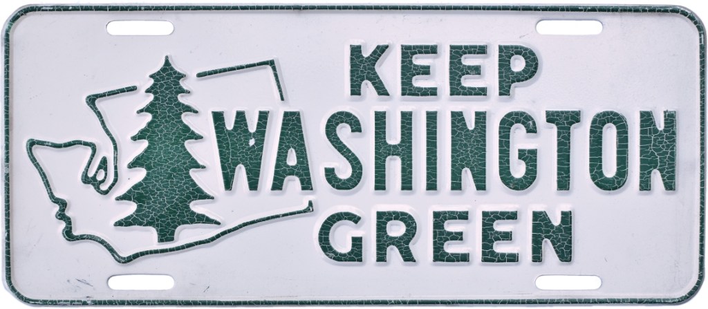 Keep Washington Green front booster license plate from 1954