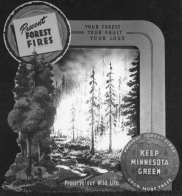 Forest fire display made by the A.L. Lind company of Minneapolis